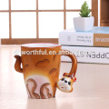 Decorative ceramic animal mug,ceramic dog mug for wholesale